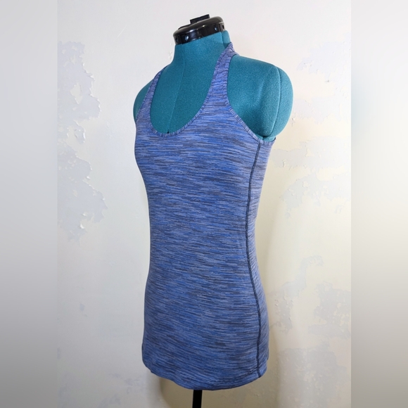 Lululemon blue multicolor striped racerback tank, XS-S - Picture 2 of 5
